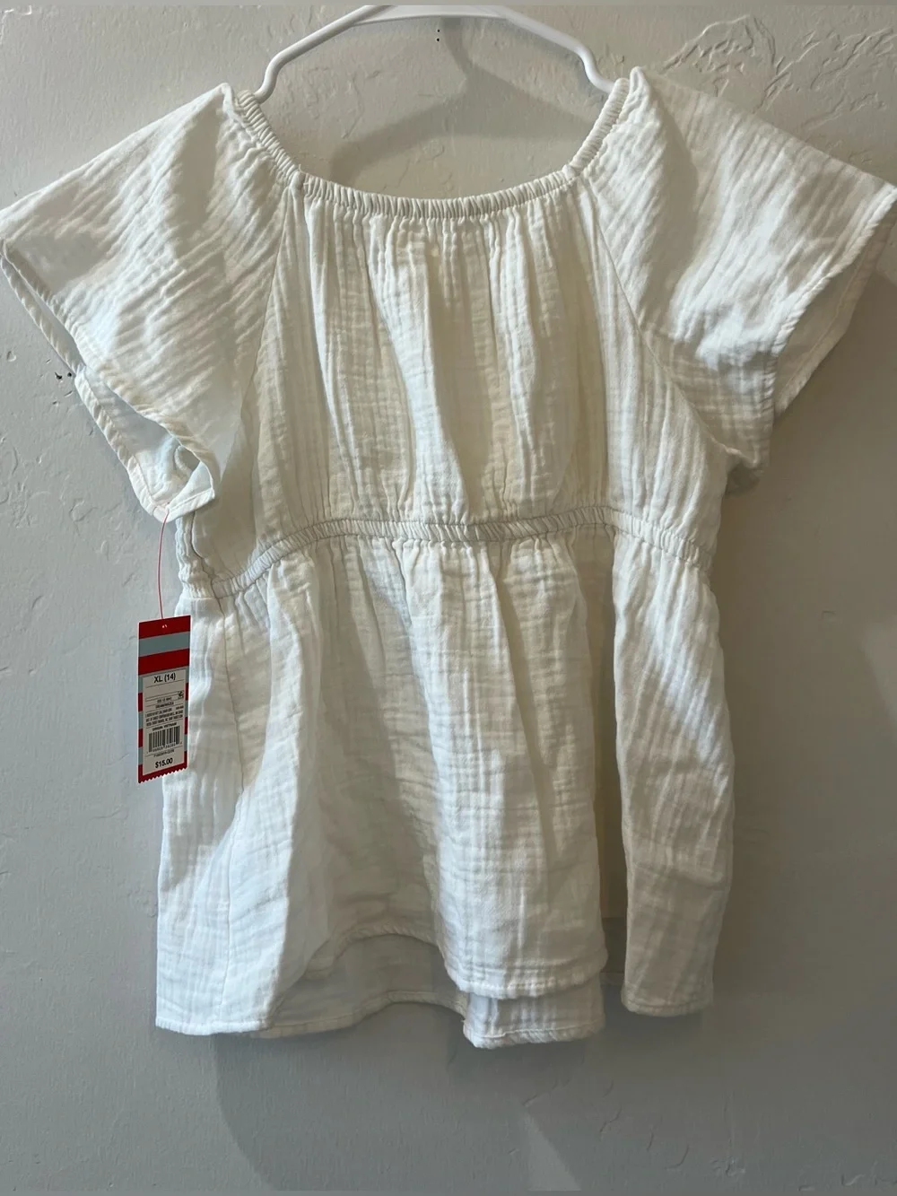 Target Cat & Jack White Smocked Peasant Top